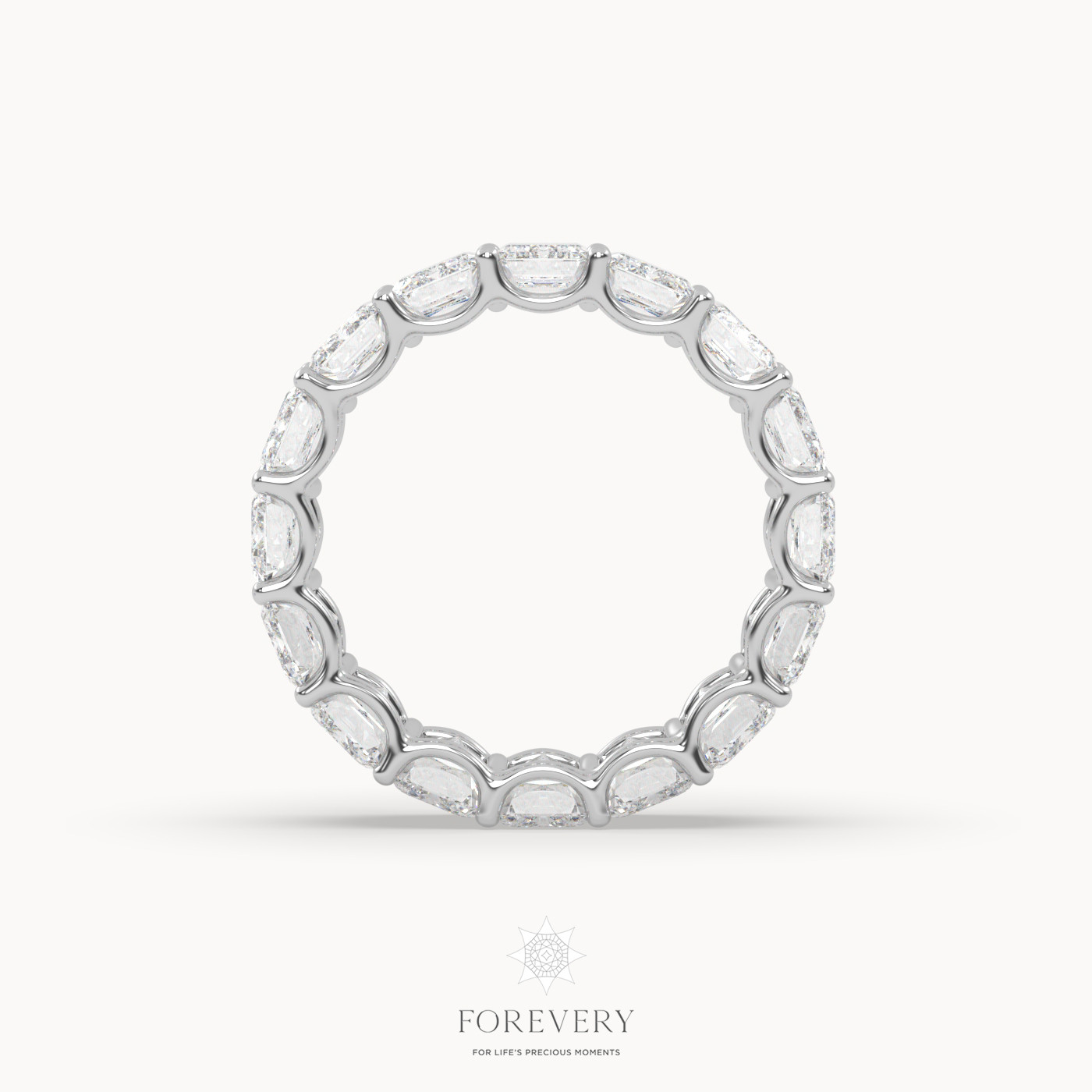 18k white gold  emerald eternity ring