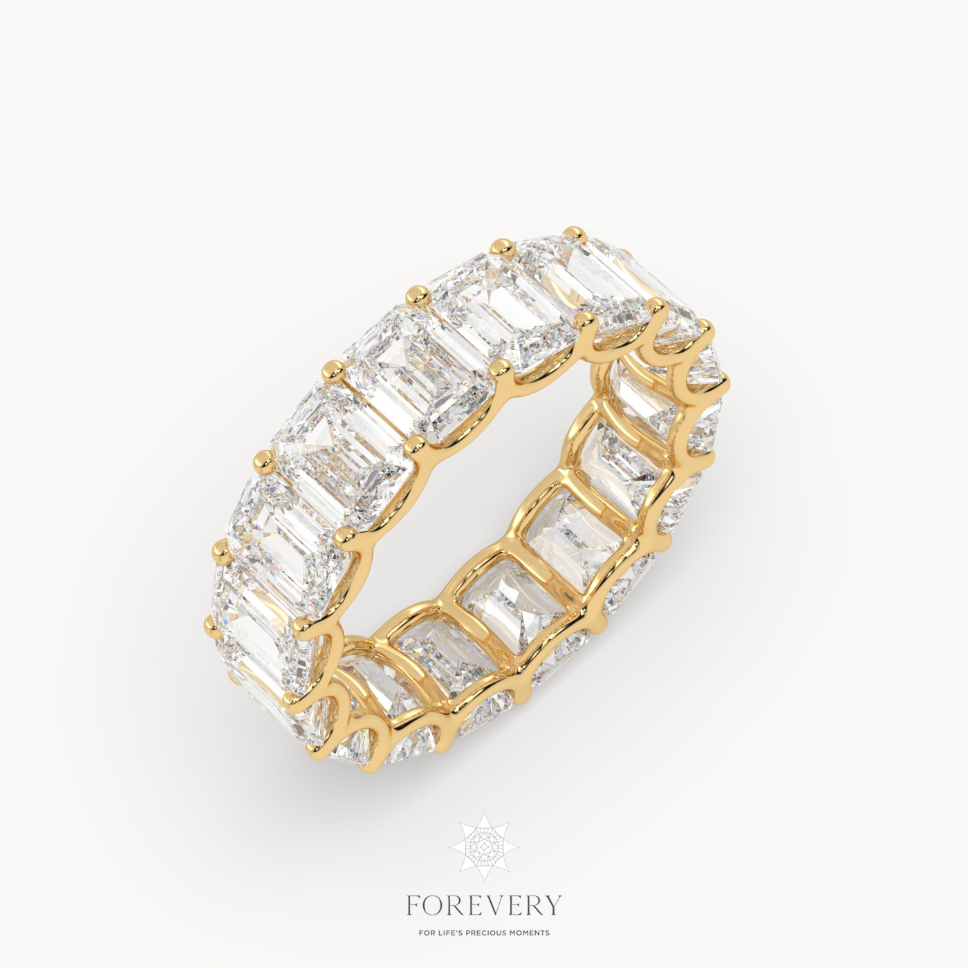 18k yellow gold  emerald eternity ring