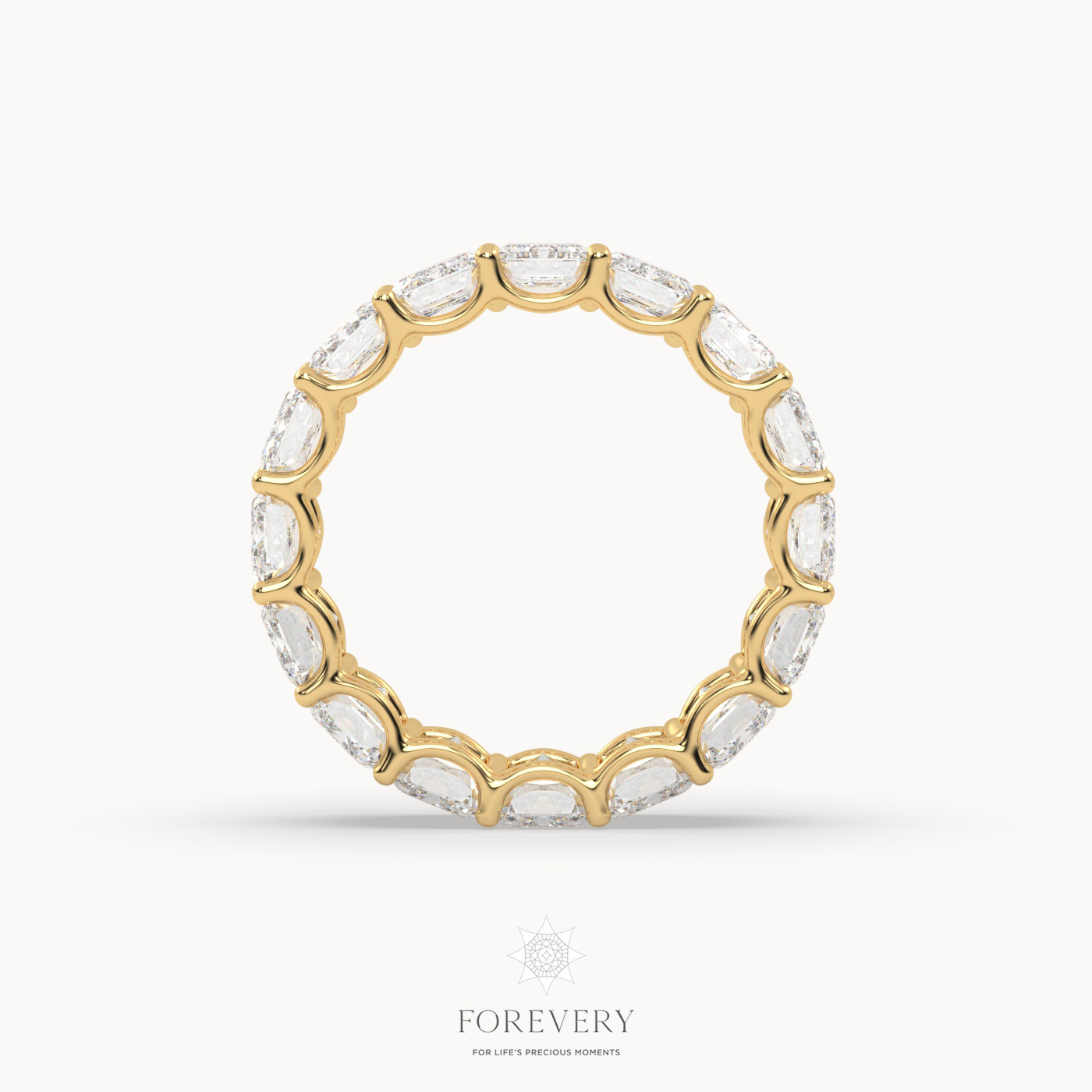 18k yellow gold  emerald eternity ring