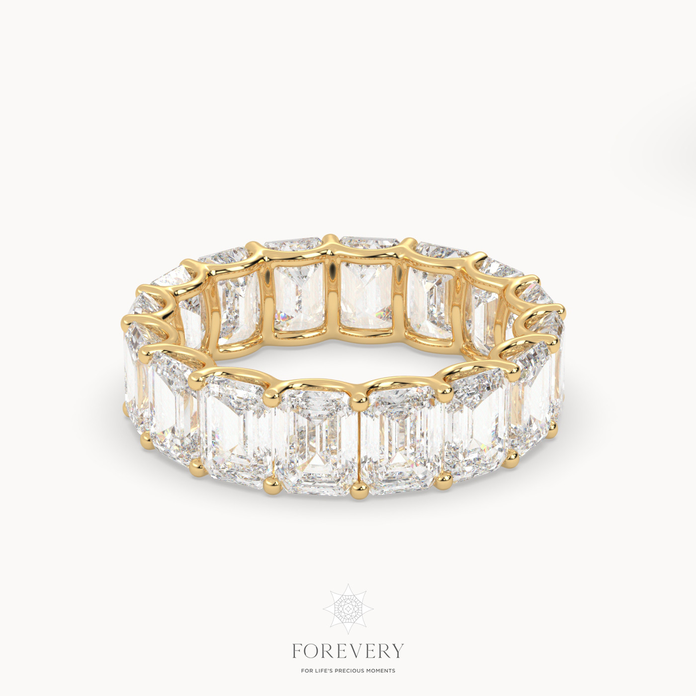 18k yellow gold  emerald eternity ring