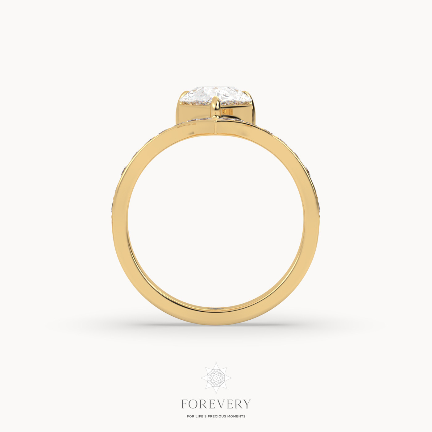 18k yellow gold  pear cut engagement ring