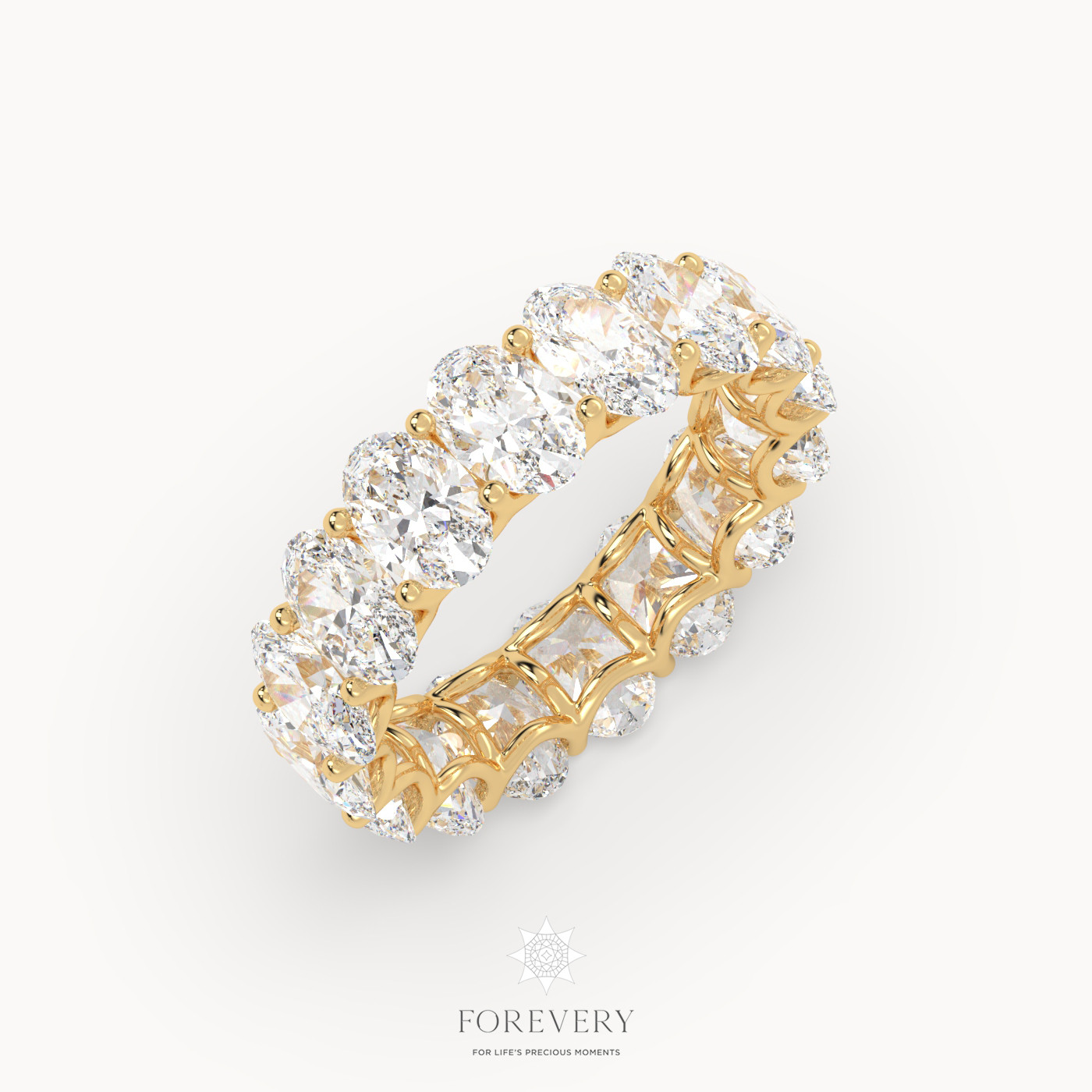 18k yellow gold  oval eternity wedding ring