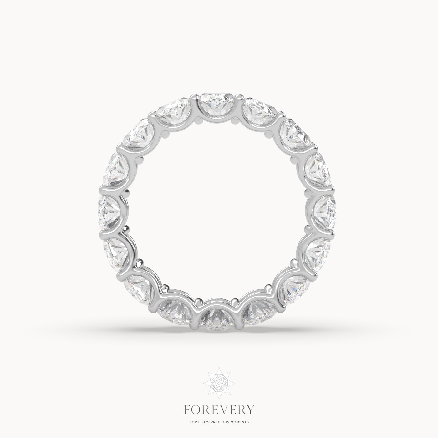18k white gold  oval eternity wedding ring