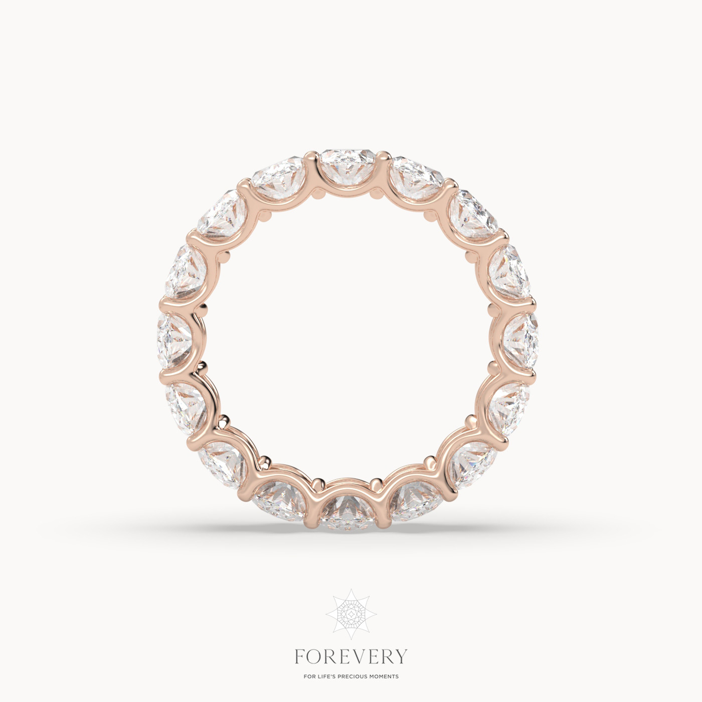 18k rose gold  oval eternity wedding ring