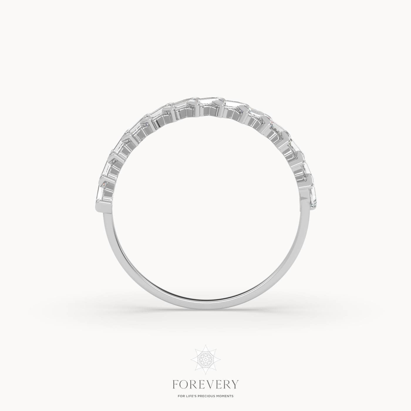 18k white gold  baguette diamond ring