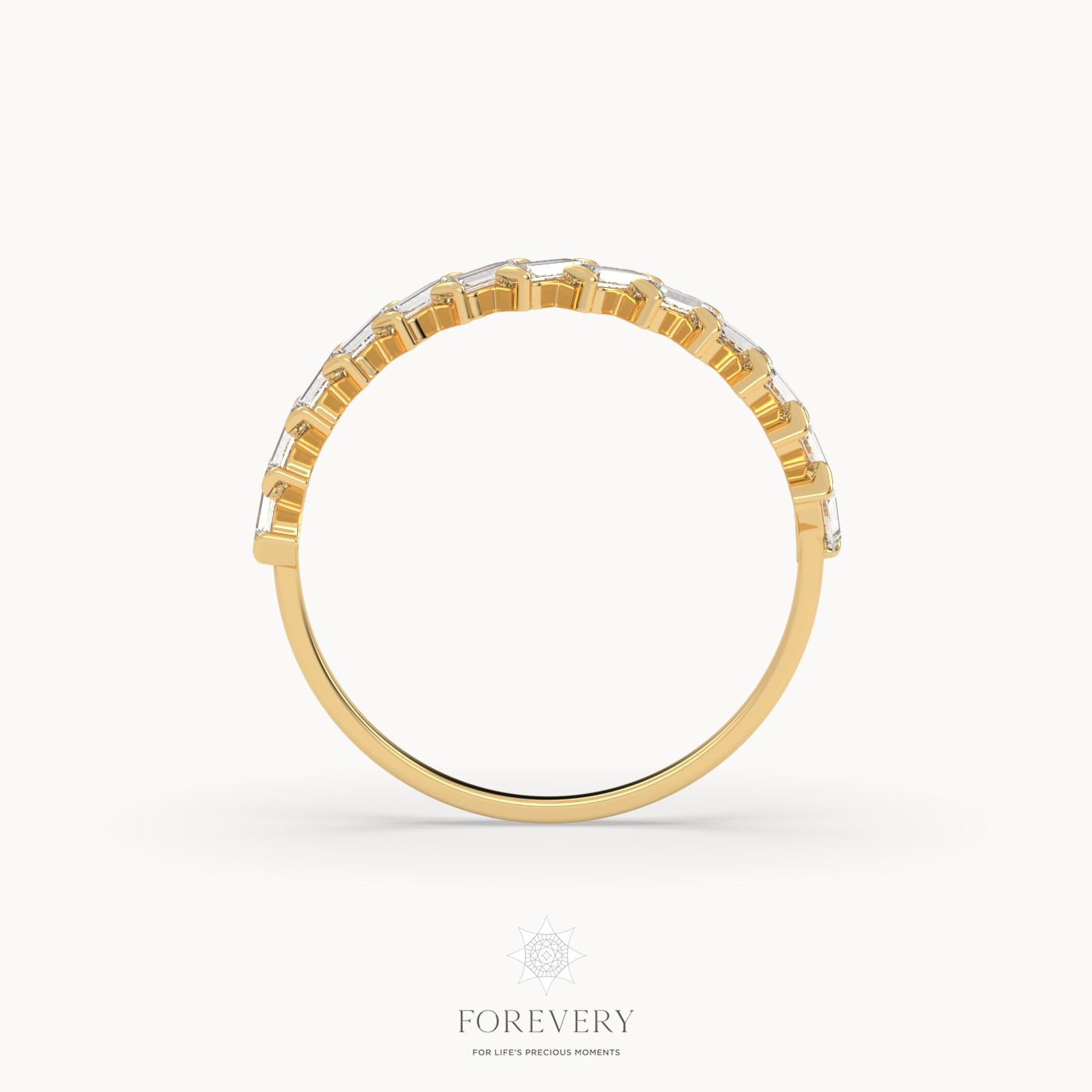 18k yellow gold  baguette diamond ring