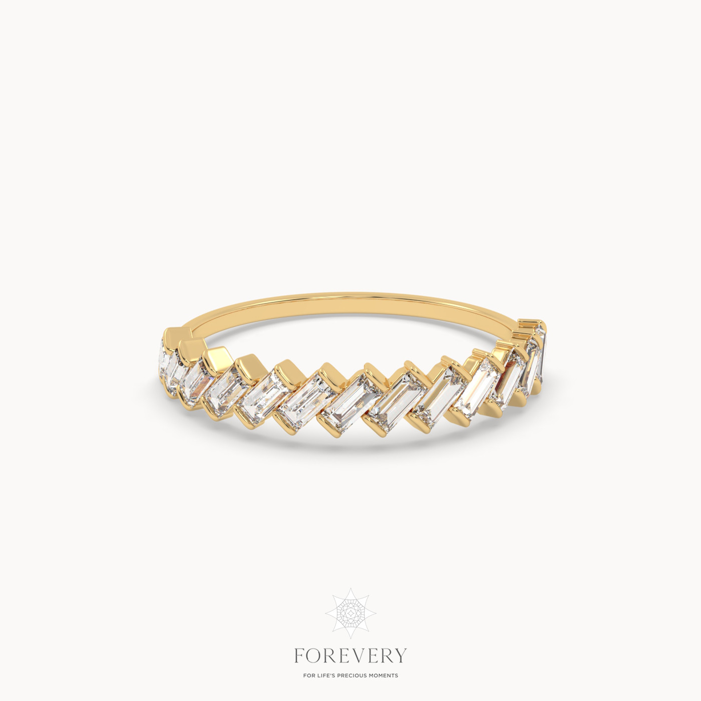18k white gold  baguette diamond ring Photos & images