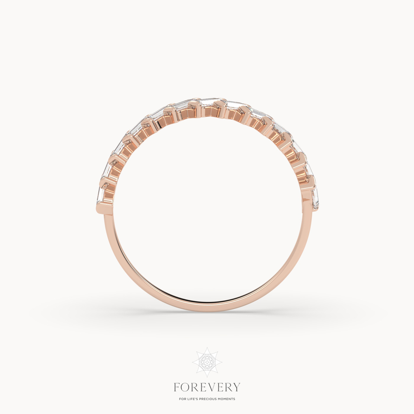 18k rose gold  baguette diamond ring