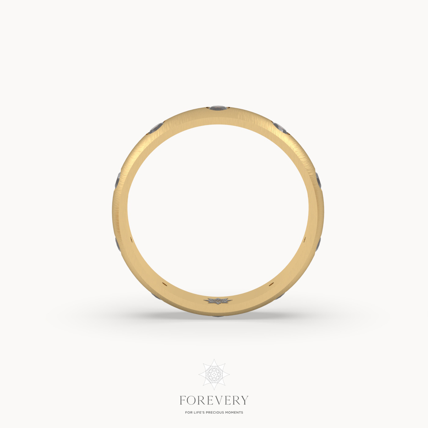 18k yellow gold  classic men's dome wedding ring with black diamond