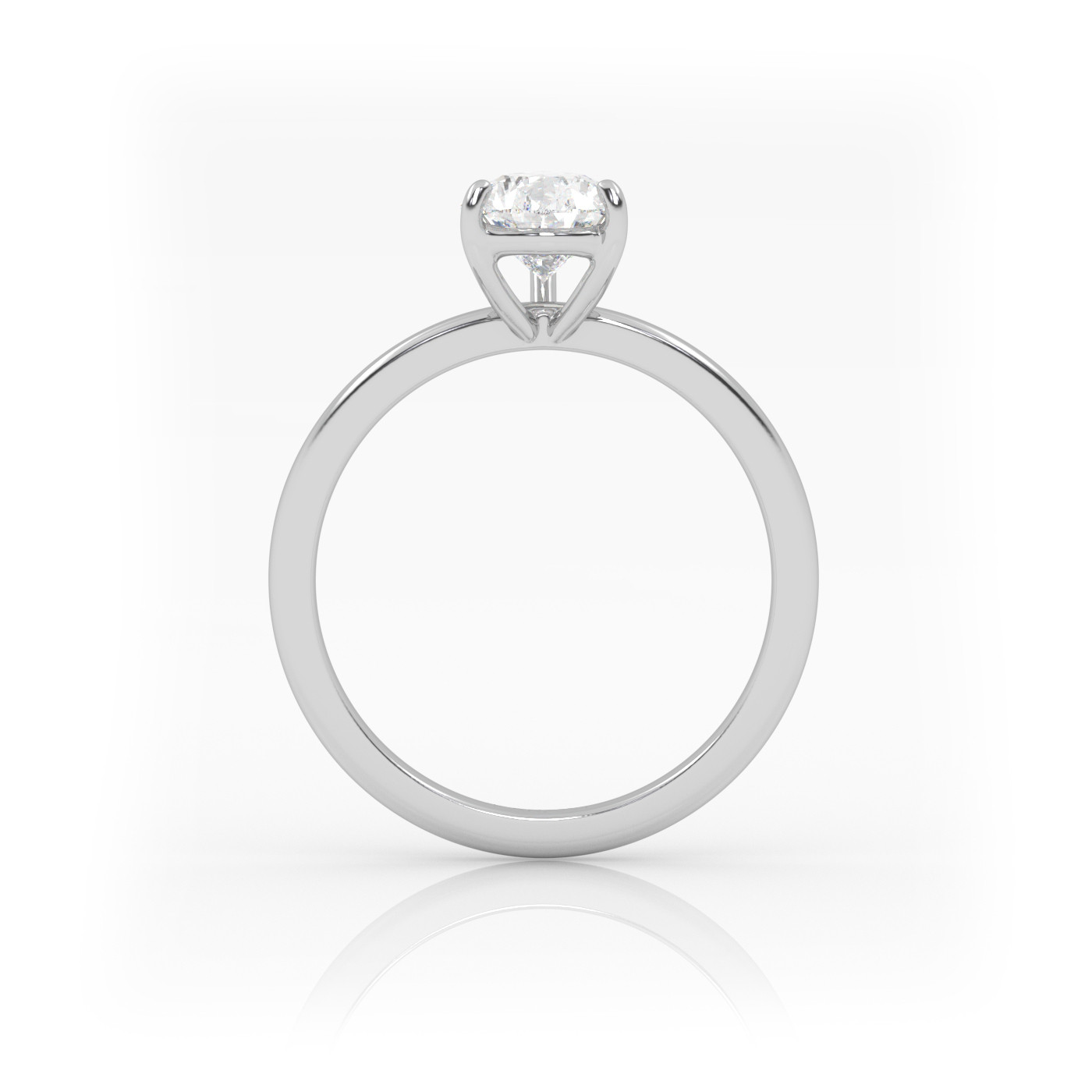 18K WHITE GOLD Pear Diamond Cut Solitaire Engagement Ring